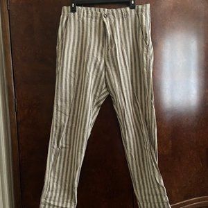 Zara Man | Casual Linen Blend Pants, Striped (S)